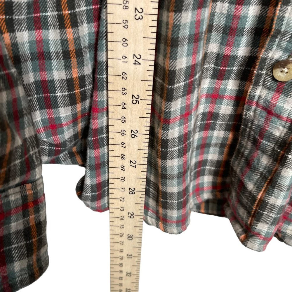 Woolrich Flannel Button Down Shirt Mens Large Red Plaid Cotton - Picture 9 of 11